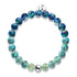 Blaues Ombre | 925 Sterling Silber | Glühwürmchen-Glasarmband